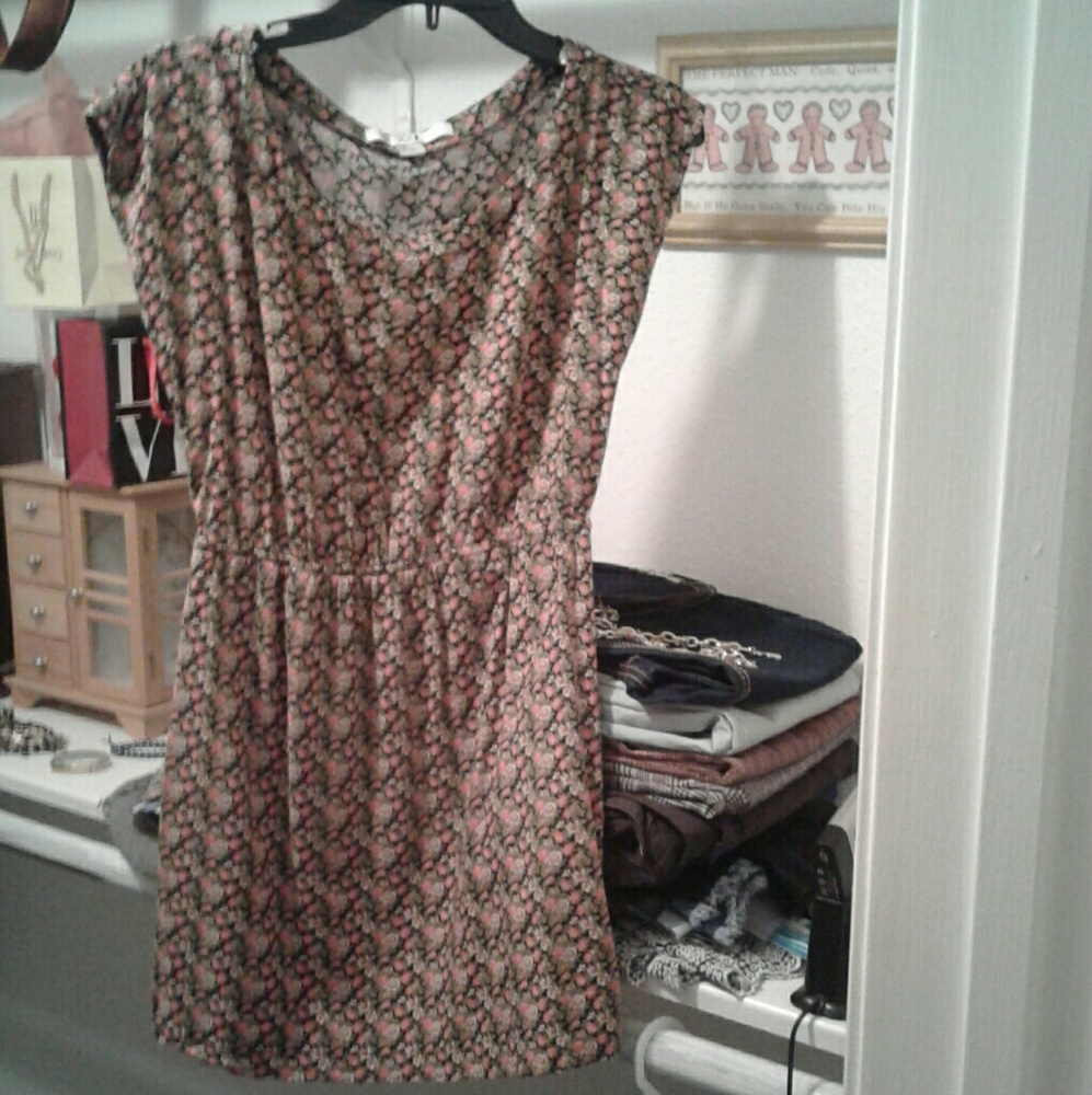 Black Pink Floral Dress